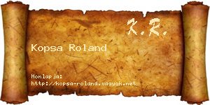 Kopsa Roland névjegykártya