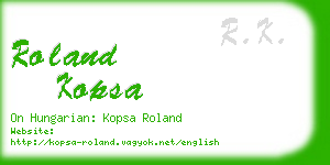 roland kopsa business card